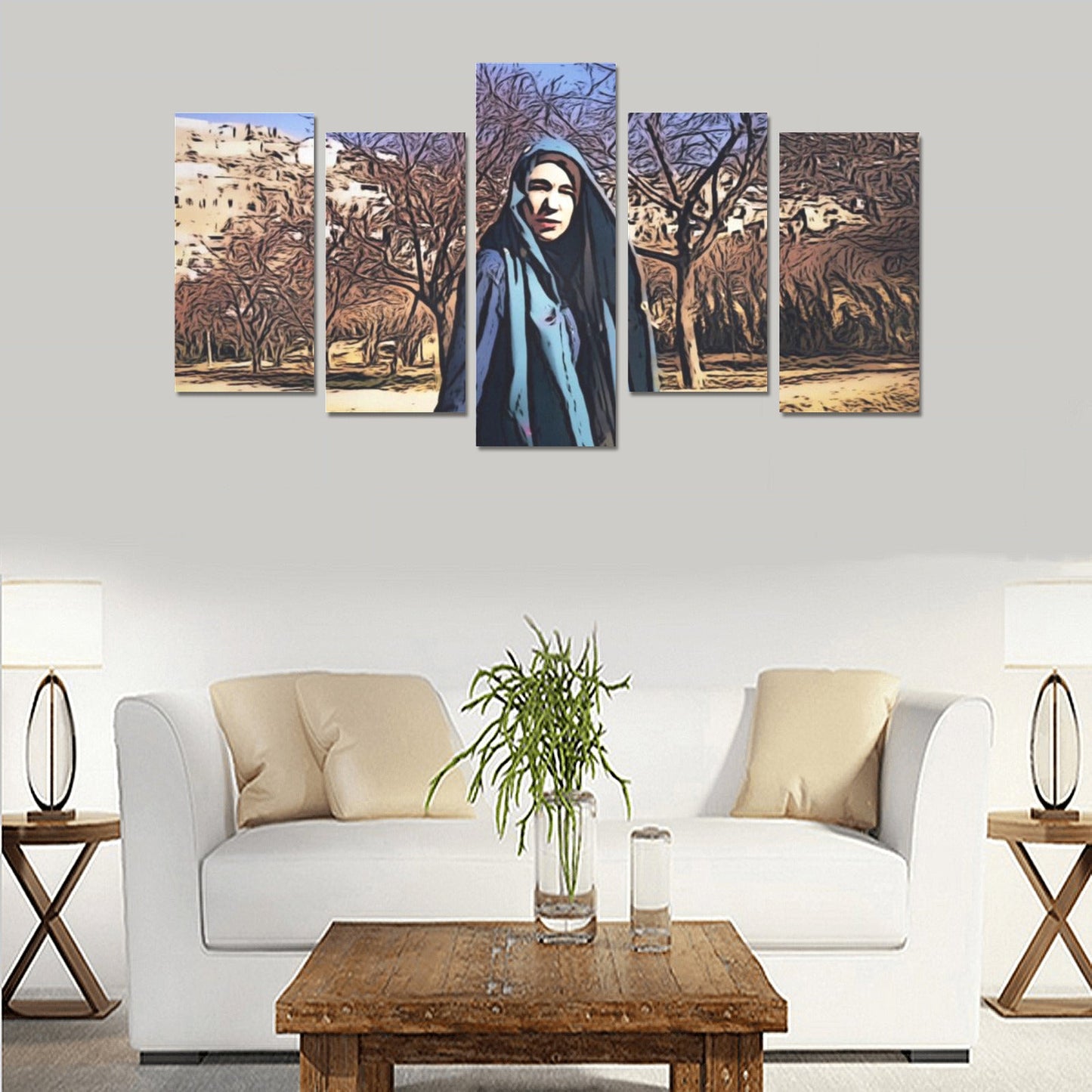 Canvas Wall Art Prints (No Frame) 5-Pieces - "Linda in Kabul" - Premium Canvas Wall Art Prints from Concordia Style Boutique - Just $49.24! Shop now at Concordia Style Boutique