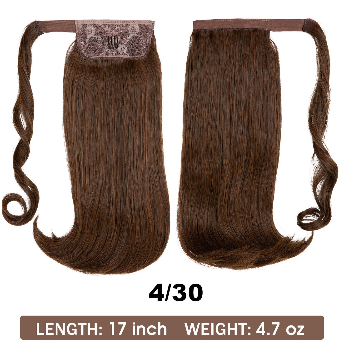 Wig Ponytail Long Straight Hair Elastic Velcro - Concordia Style Boutique