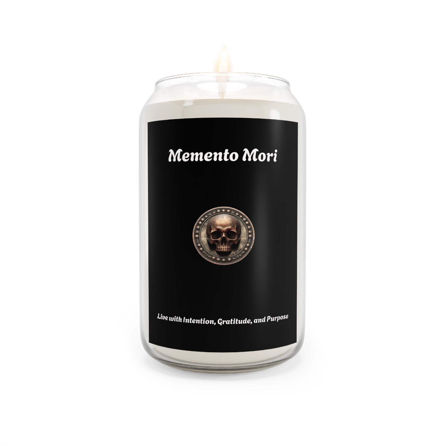 "Memento Mori" Scented Candle - "Live with Intention, Gratitude, and Purpose" - 13.75 oz