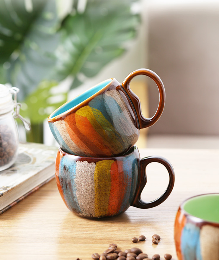 Creative ceramic cup milk cup water cup coffee cup breakfast cup couple cup to cup mug with lid spoon - Premium mug from erDouckan - Just $45.08! Shop now at Concordia Style Boutique