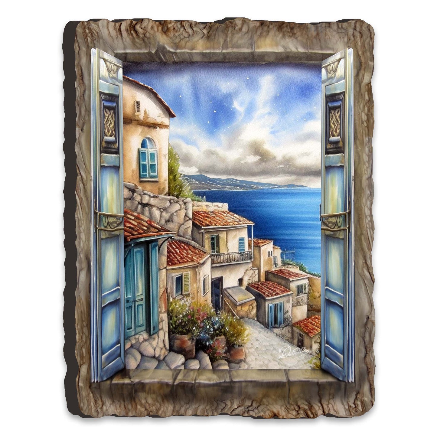 Coastal Town Window Wall Art by G. DeBrekht Coastal Décor - 8492107W