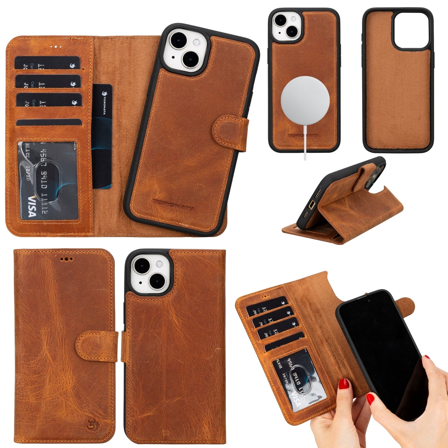 Casper Leather iPhone 15 Wallet Case | Detachable MagSafe Compatible RFID Protection - Concordia Style Boutique