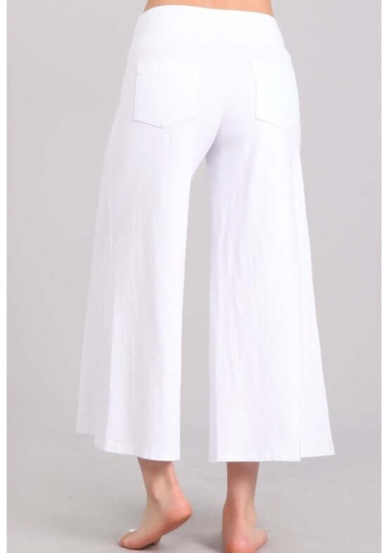 Mineral Washed Cropped Gaucho Pants Made in USA - Concordia Style Boutique