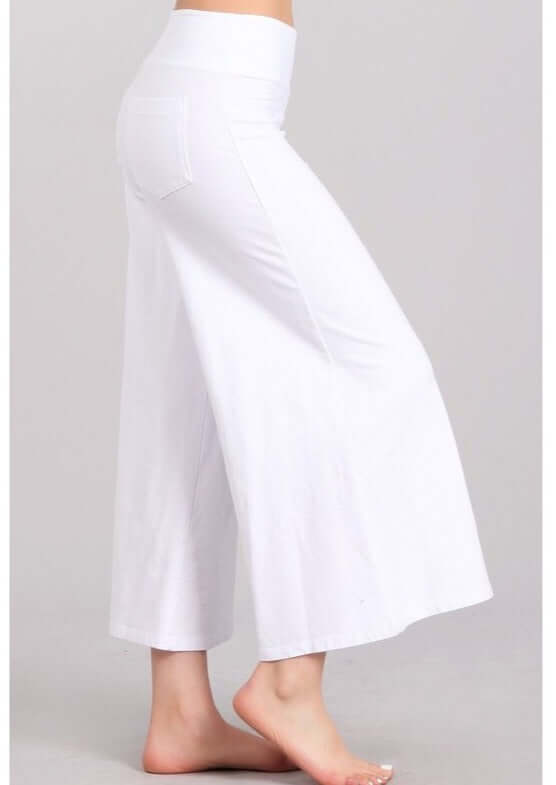 Mineral Washed Cropped Gaucho Pants Made in USA - Concordia Style Boutique
