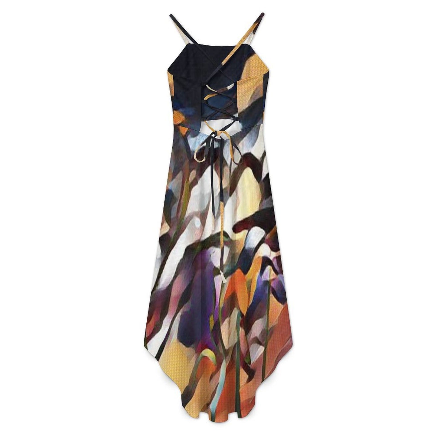 Tailcoat Skirt - Women's High-Low Spaghetti Strap Dress - Concordia Style Boutique