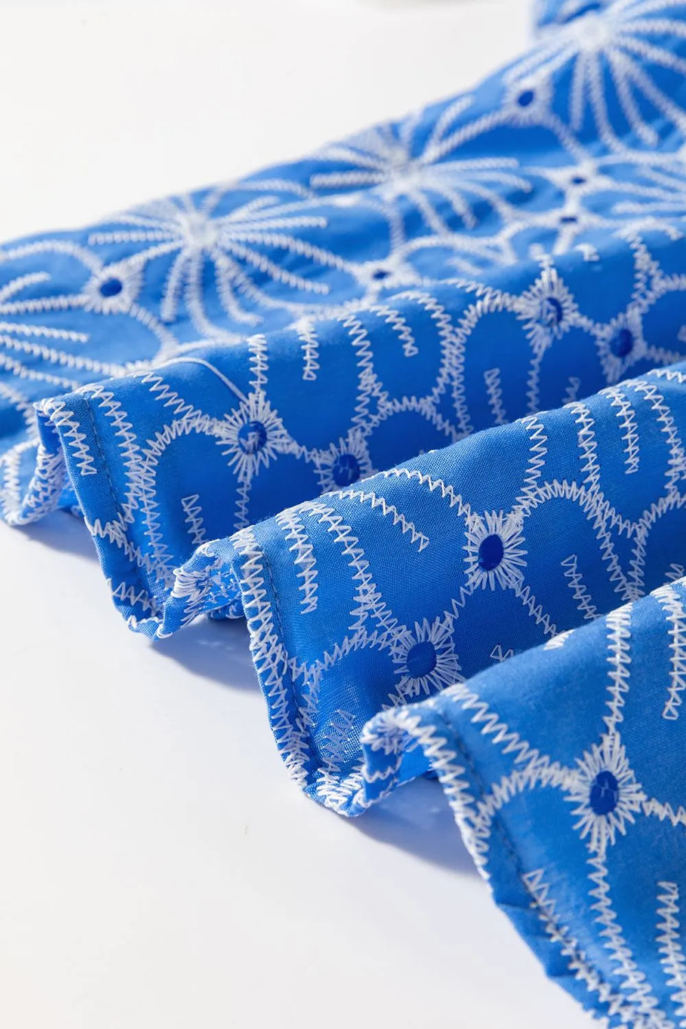 Eyelet Flower Embroidery Flounce Sleeve Blouse - Concordia Style Boutique