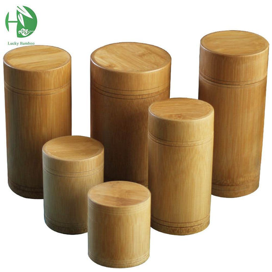 Bamboo Storage Bottles / Jars Wooden / Containers- Handmade For Spices / Tea / Coffee / Sugar - Concordia Style Boutique