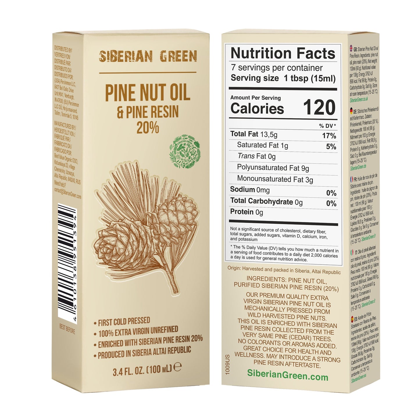 Siberian Pine Nut Oil with Cedar Resin – 100 ml for Immune Support & Digestive Health - Concordia Style Boutique