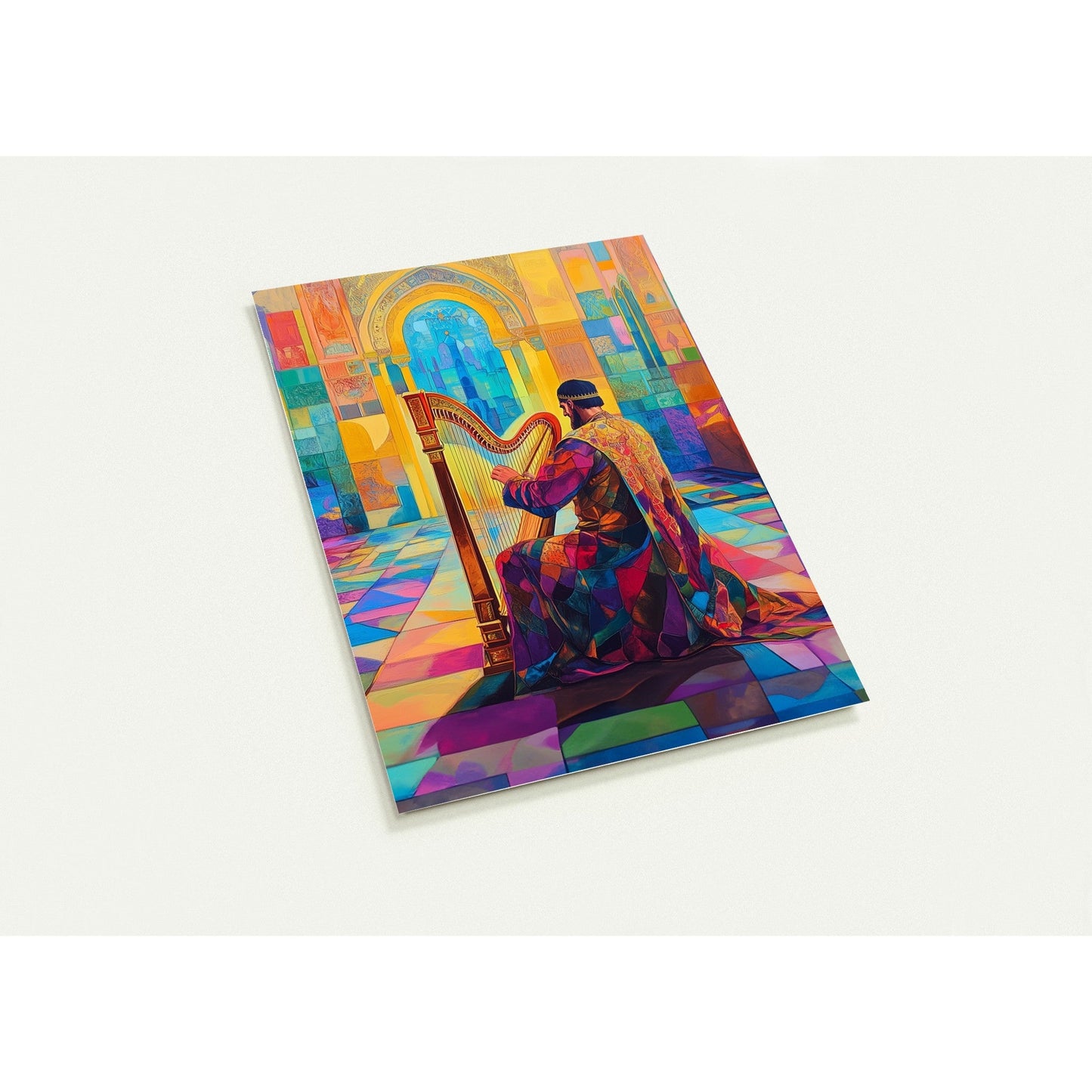 Pack of 10 Greeting Cards - "King David's Melody: Harp of Jerusalem"
