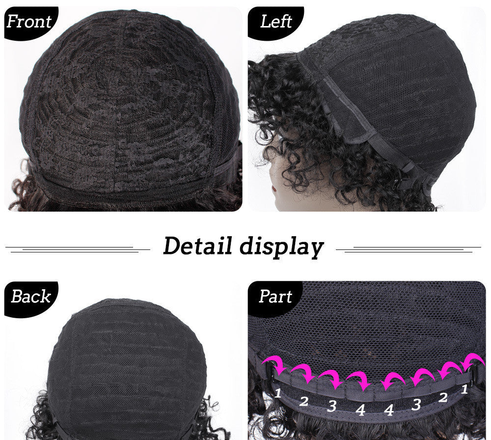 Short Curly Hair Wig - Real Human Hair - Concordia Style Boutique