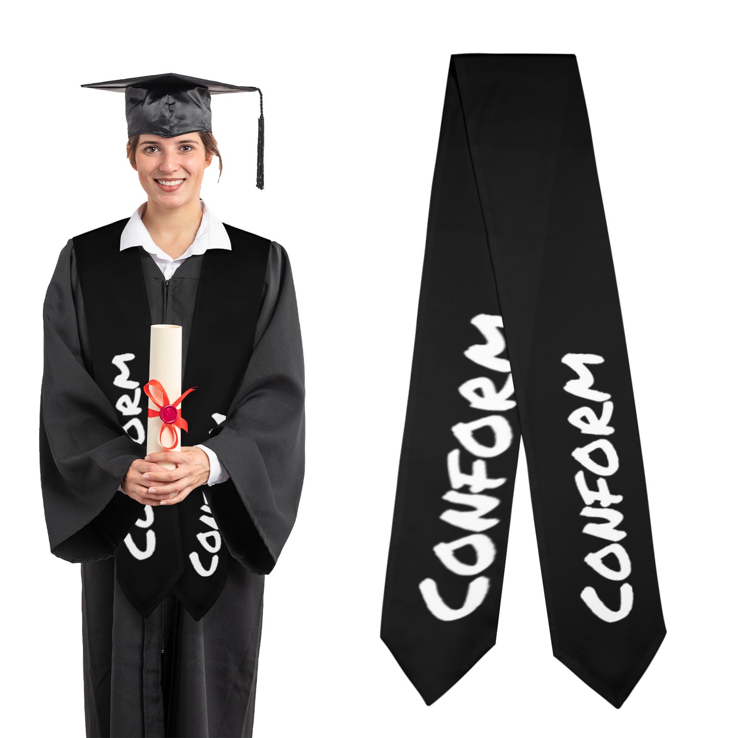"Conform" - Graduation Stole - Premium Graduation Stoles from Concordia Style Boutique - Just $31.84! Shop now at Concordia Style Boutique