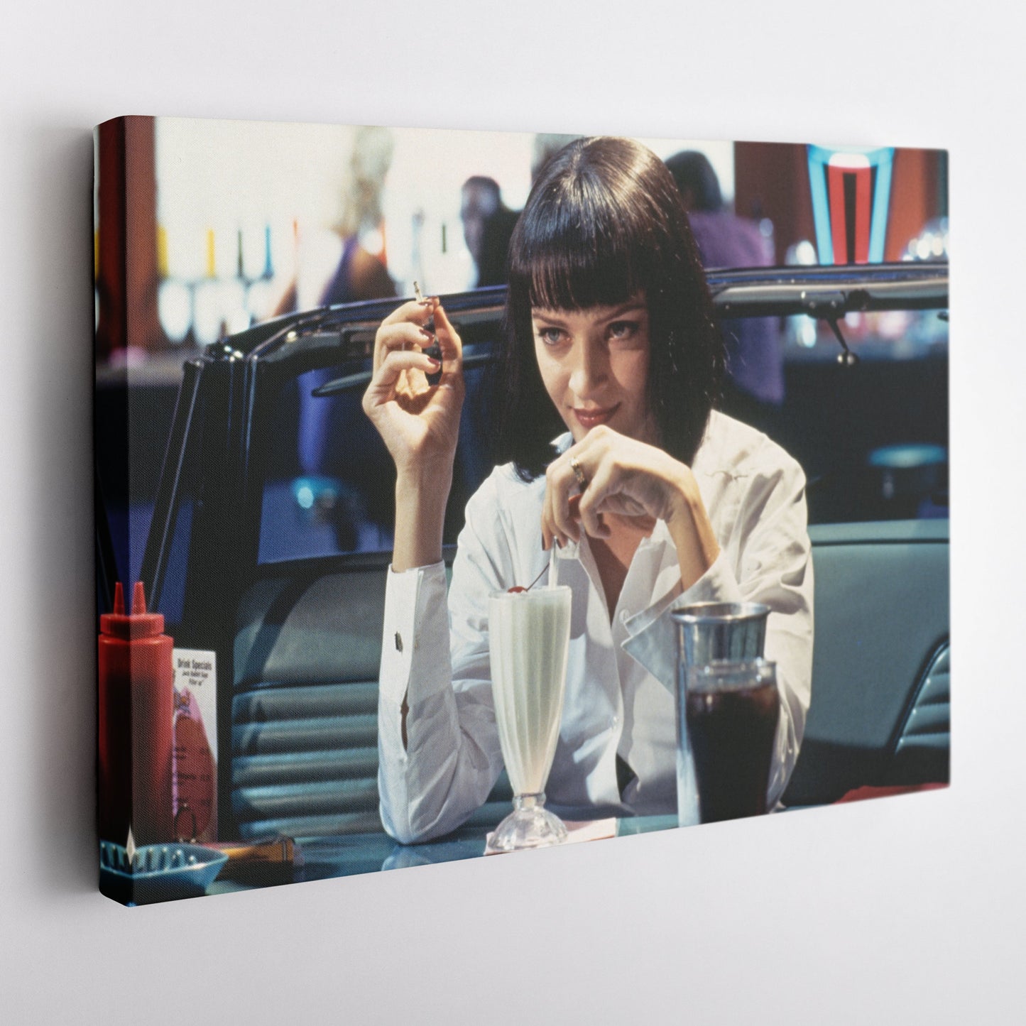 Pulp Fiction Canvas – Uma Thurman Mia Wallace Milkshake Movie Wall Art