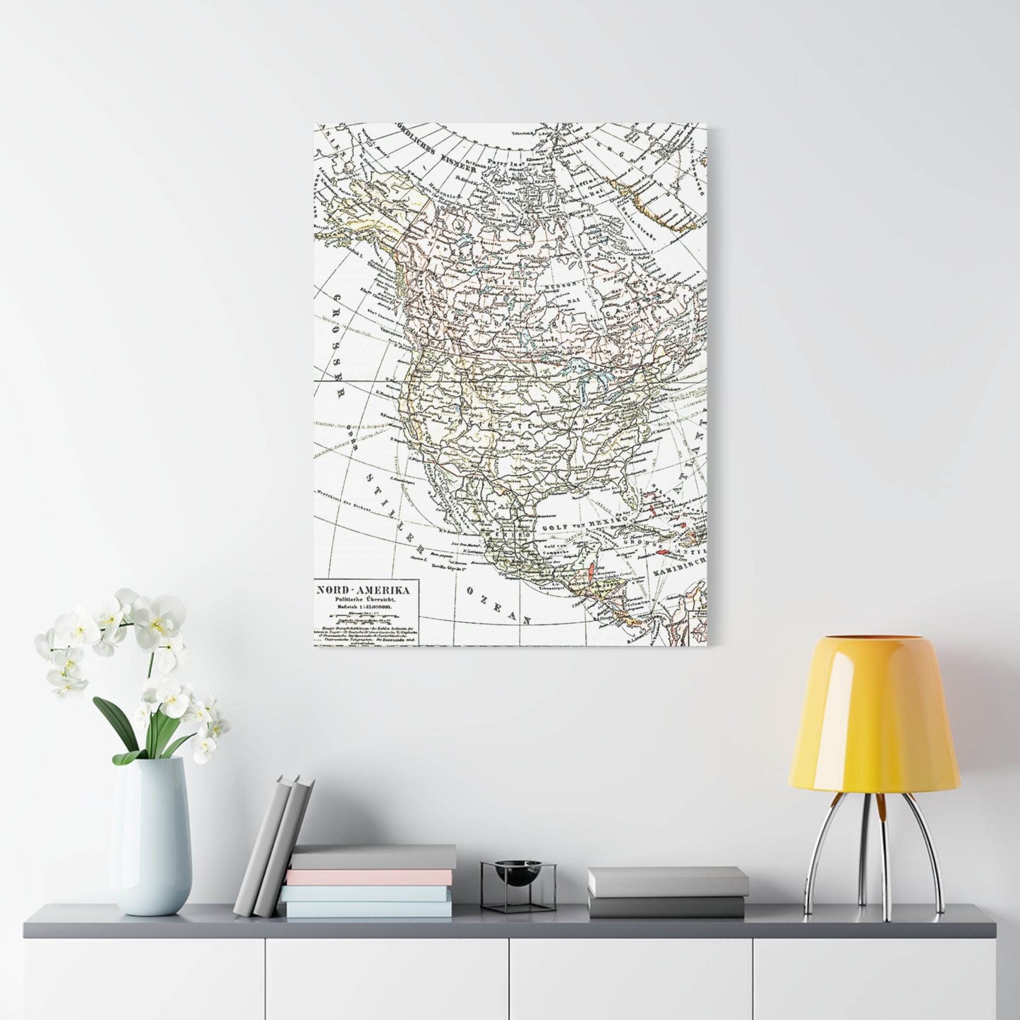 Vintage Map Canvas Print - Classic North America Wall Art - Concordia Style Boutique