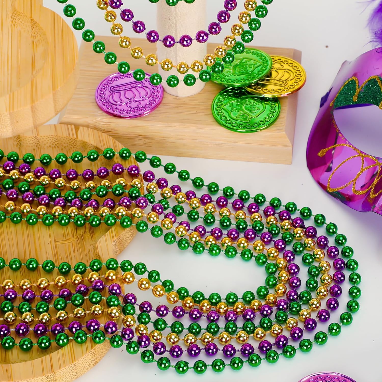 12 PCS Mardi Gras Beads - Concordia Style Boutique