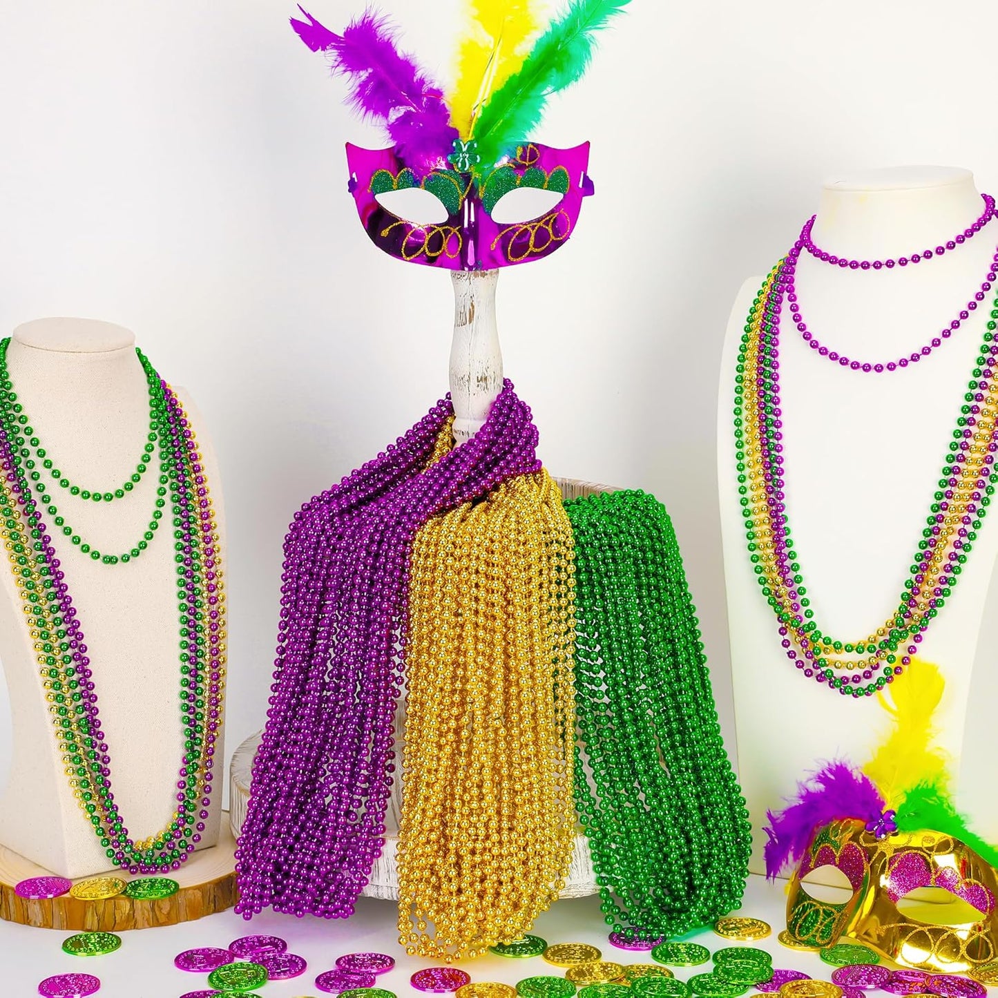 12 PCS Mardi Gras Beads - Concordia Style Boutique