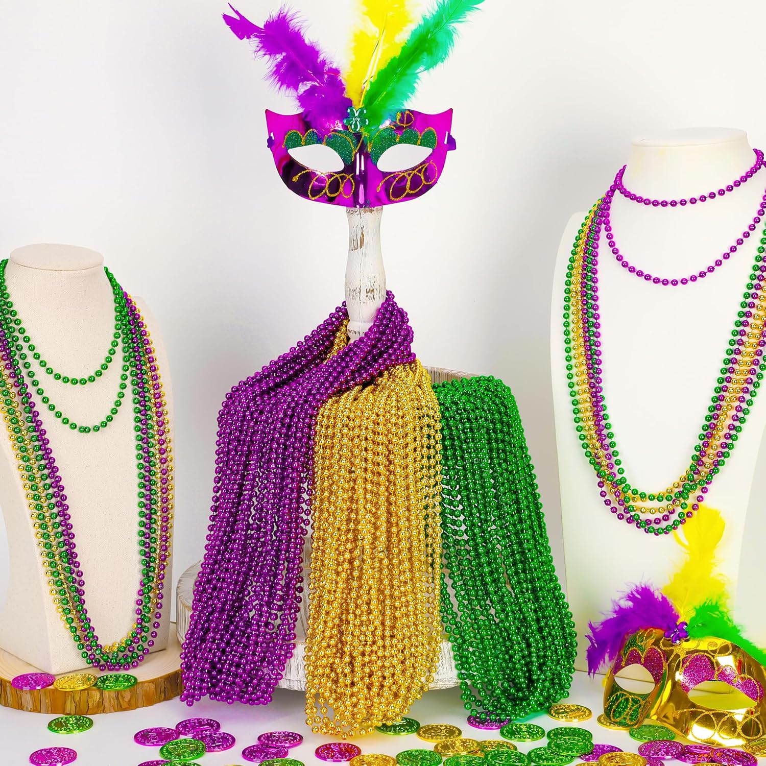 12 PCS Mardi Gras Beads - Concordia Style Boutique