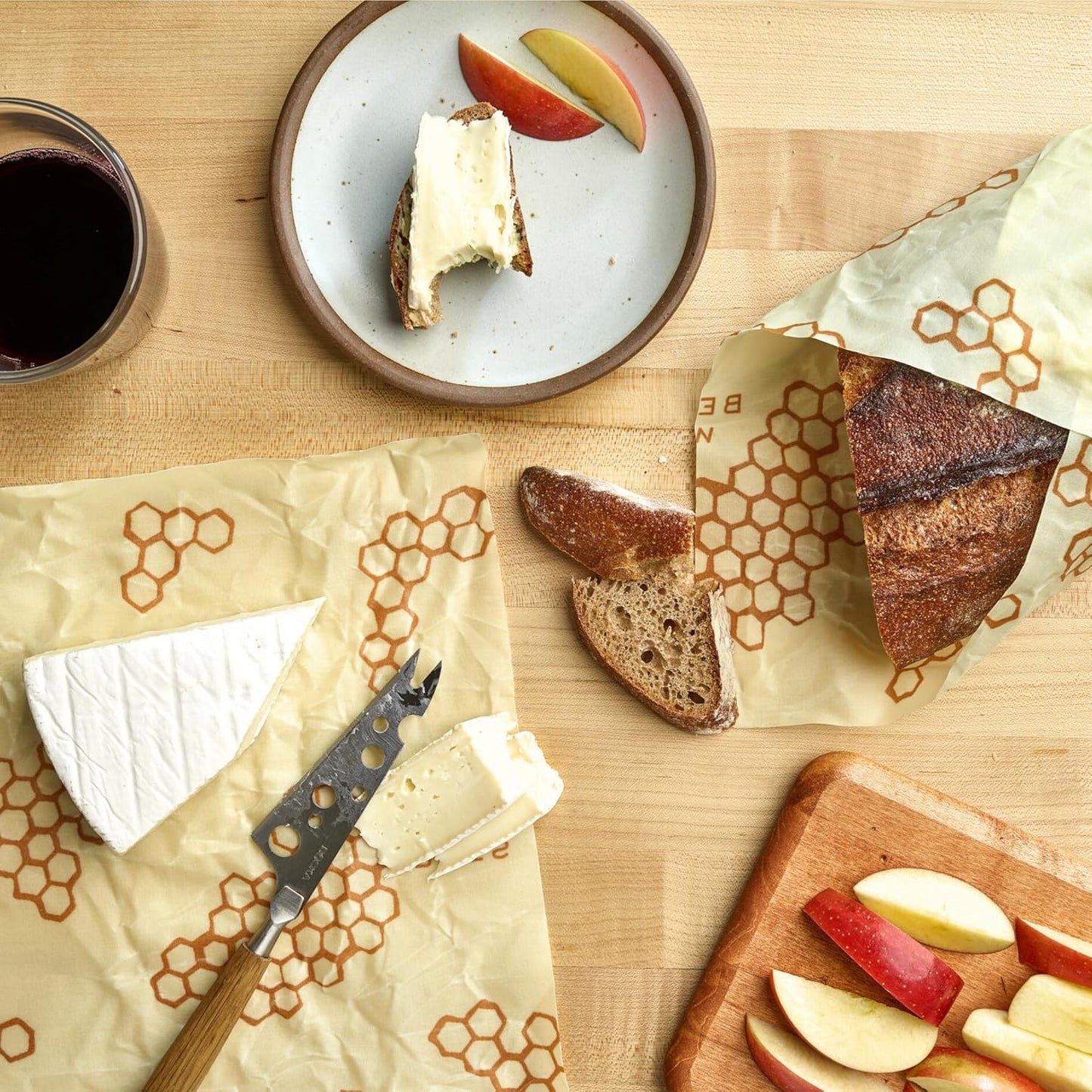 Bee's Wrap Reusable Beeswax Food Wraps - Made in the USA - Eco Friendly Beeswax Wraps for Food - Sustainable - Concordia Style Boutique