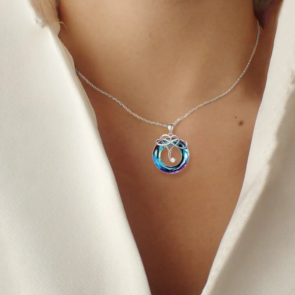 925 Sterling Silver Natural Crystal Pendant Necklace - Concordia Style Boutique