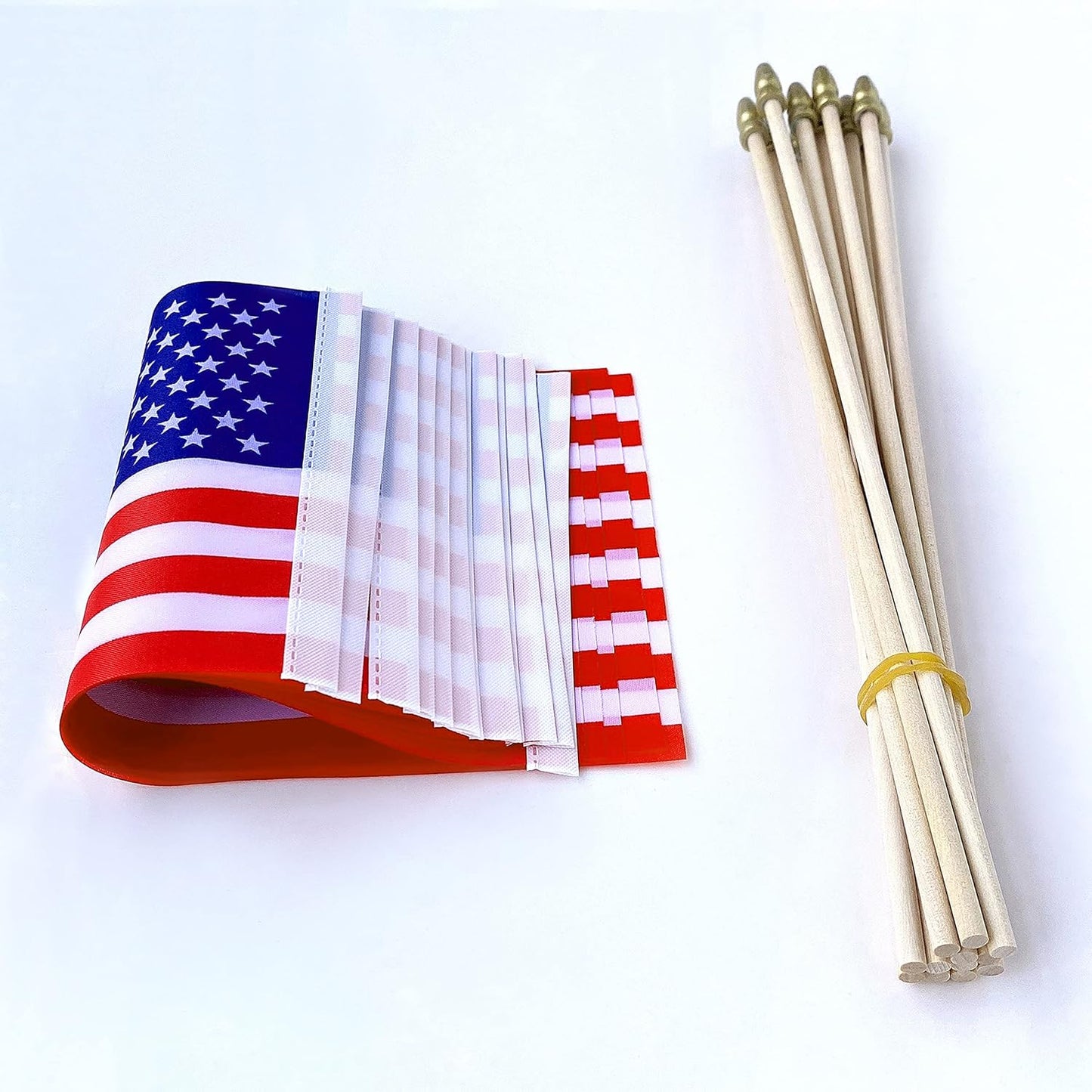 TSMD US American Stick Flags Small Mini USA Hand Held Flags,July 4th Decoration,Veteran Party,Memorial Day,5x8 Inch,12 Pack - Concordia Style Boutique