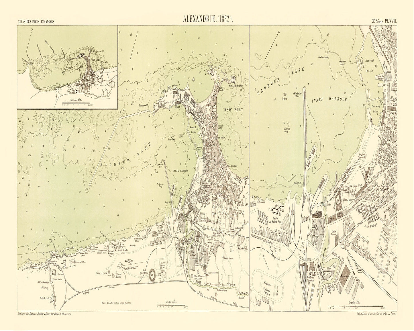 Vintage Map of Alexandria Egypt, 1882 - Concordia Style Boutique
