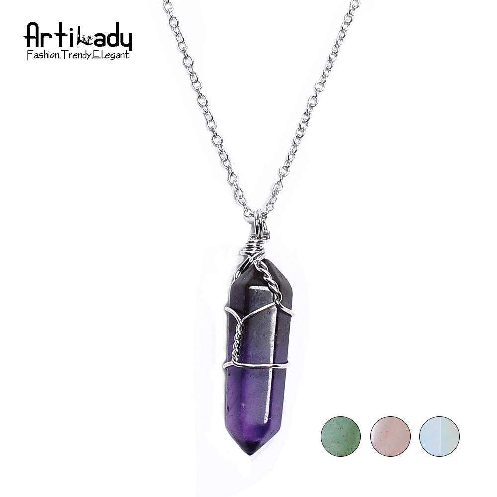 Artilady - Natural Quartz Pendant Necklace - Concordia Style Boutique