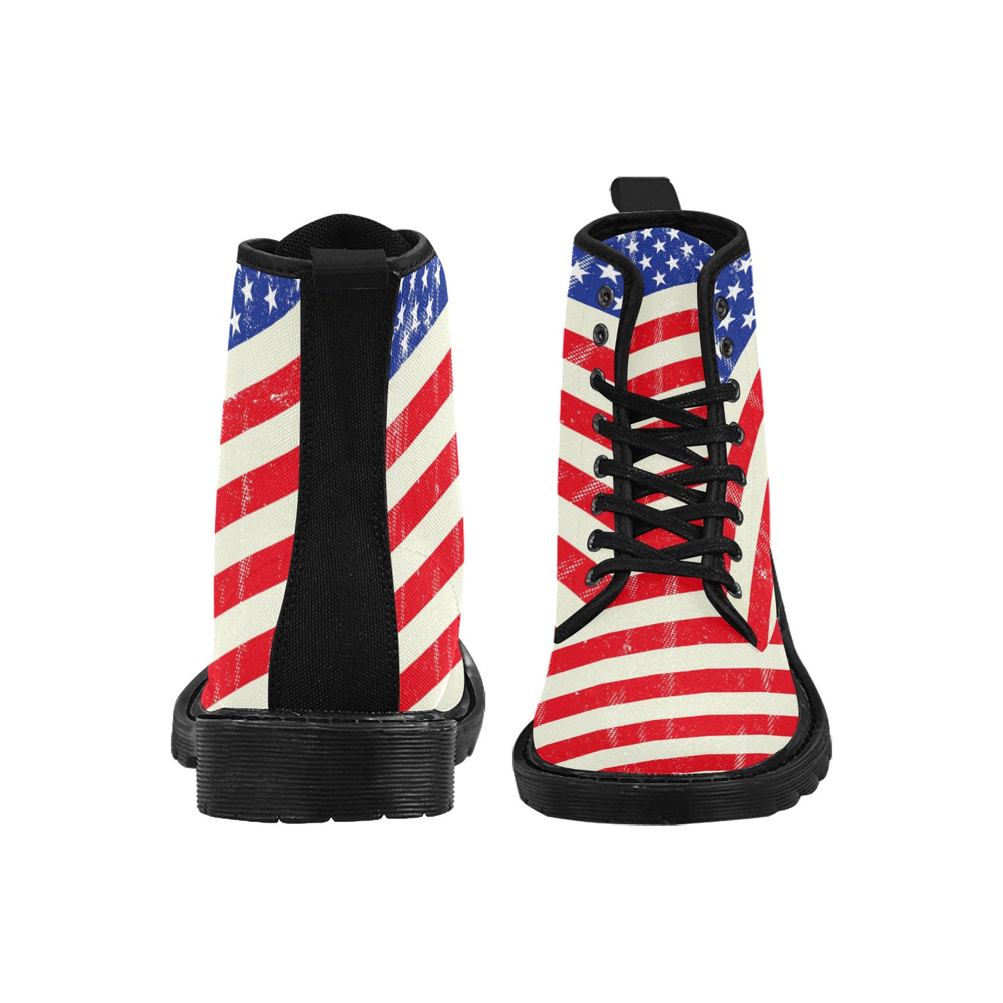 Women's Lace Up Canvas Boots - "Americana" - Premium Canvas Boots from Concordia Style Boutique - Just $77.28! Shop now at Concordia Style Boutique