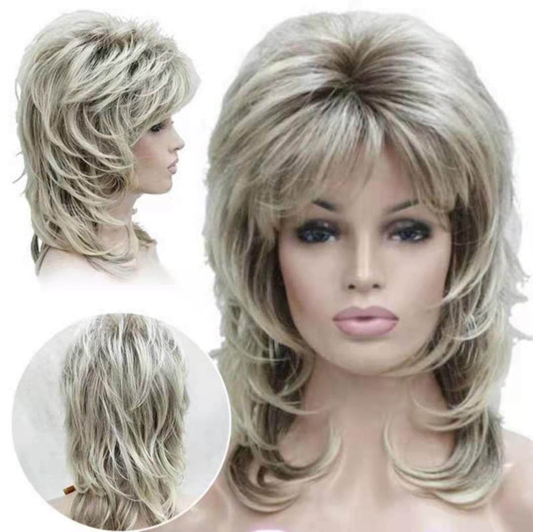 Women's Short Roll Rose Net Chemical Fiber Wig - Concordia Style Boutique