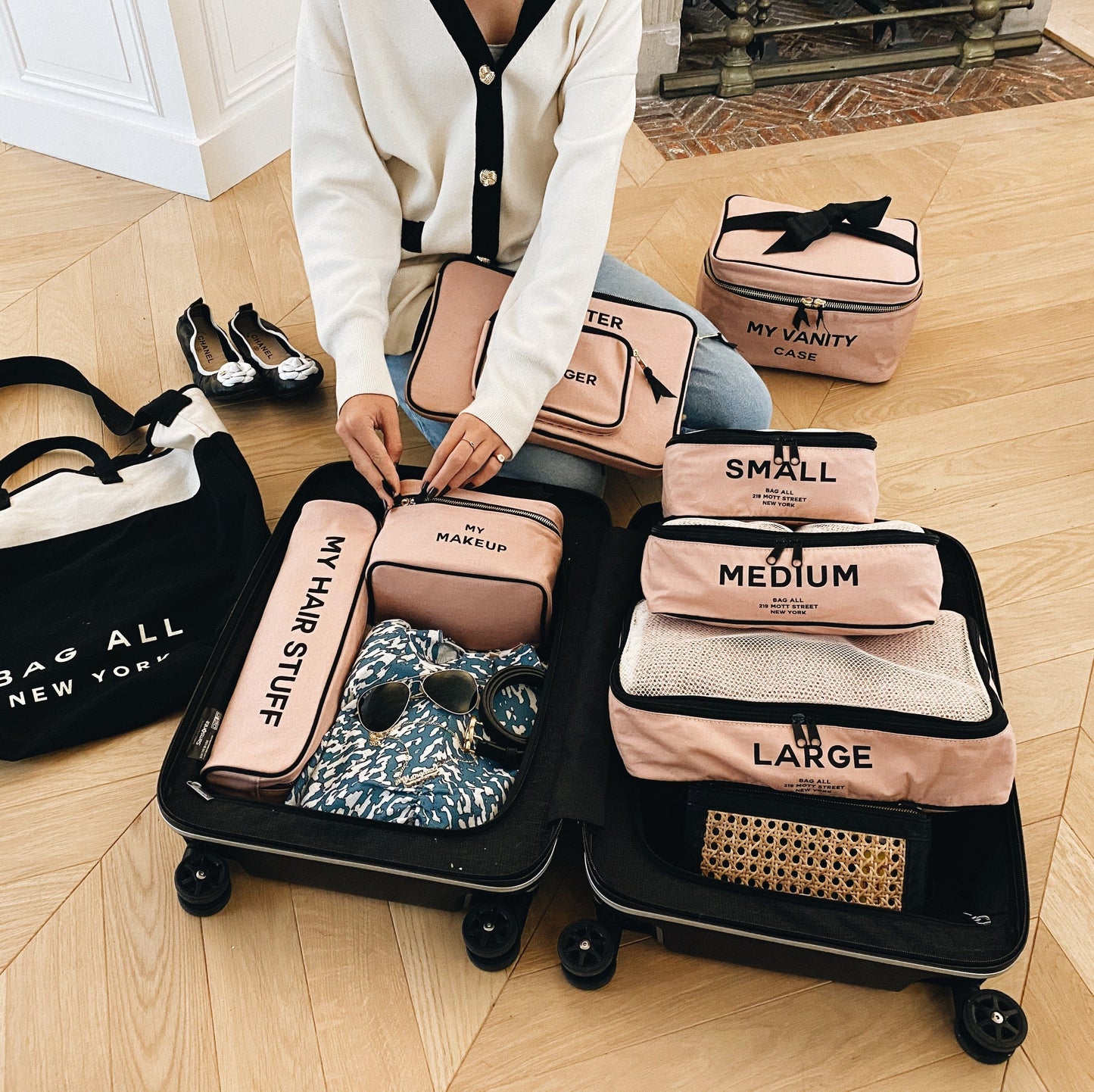 Cotton Packing Cubes, Print, 3-pack Pink/Blush - Concordia Style Boutique