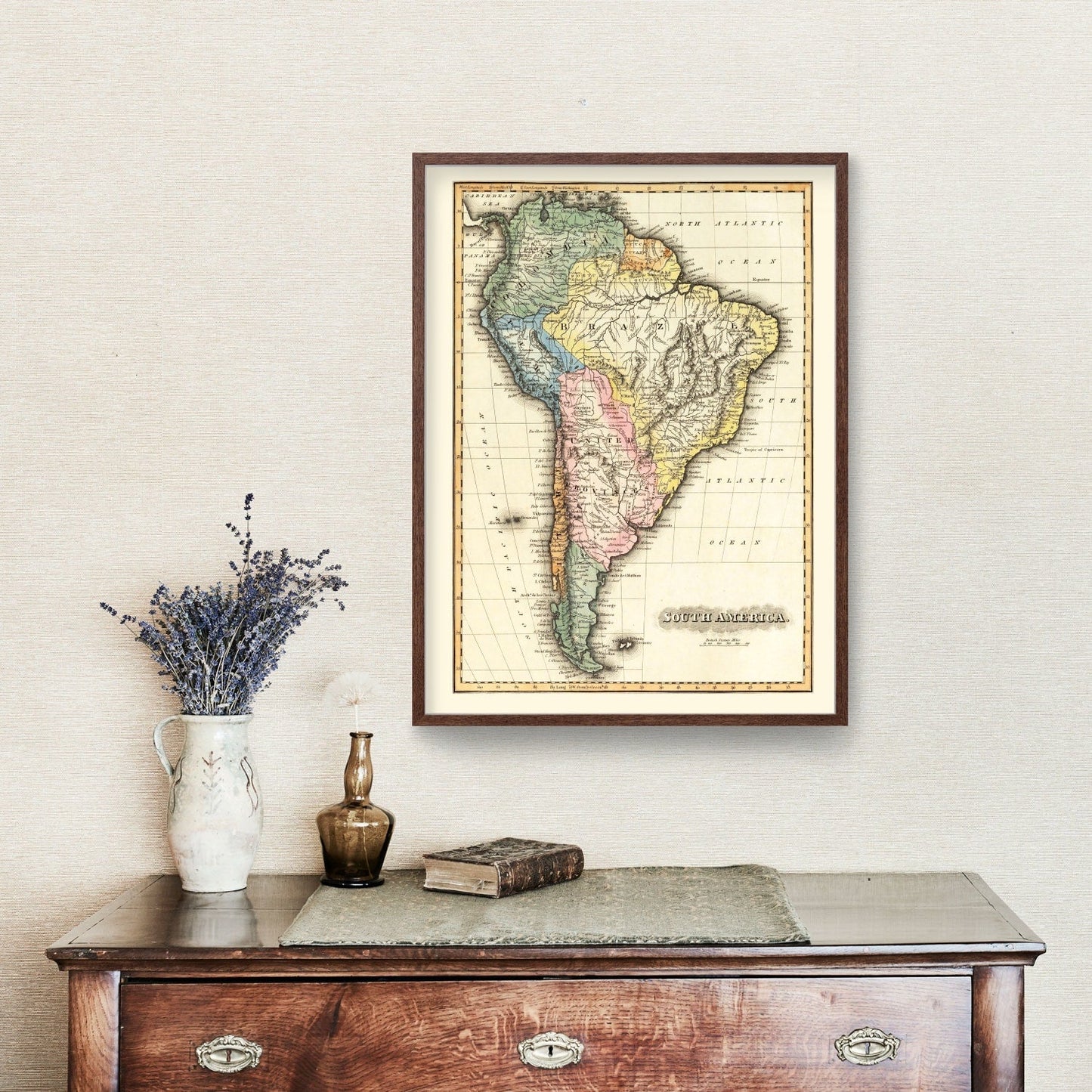 Vintage Map of South America, 1823