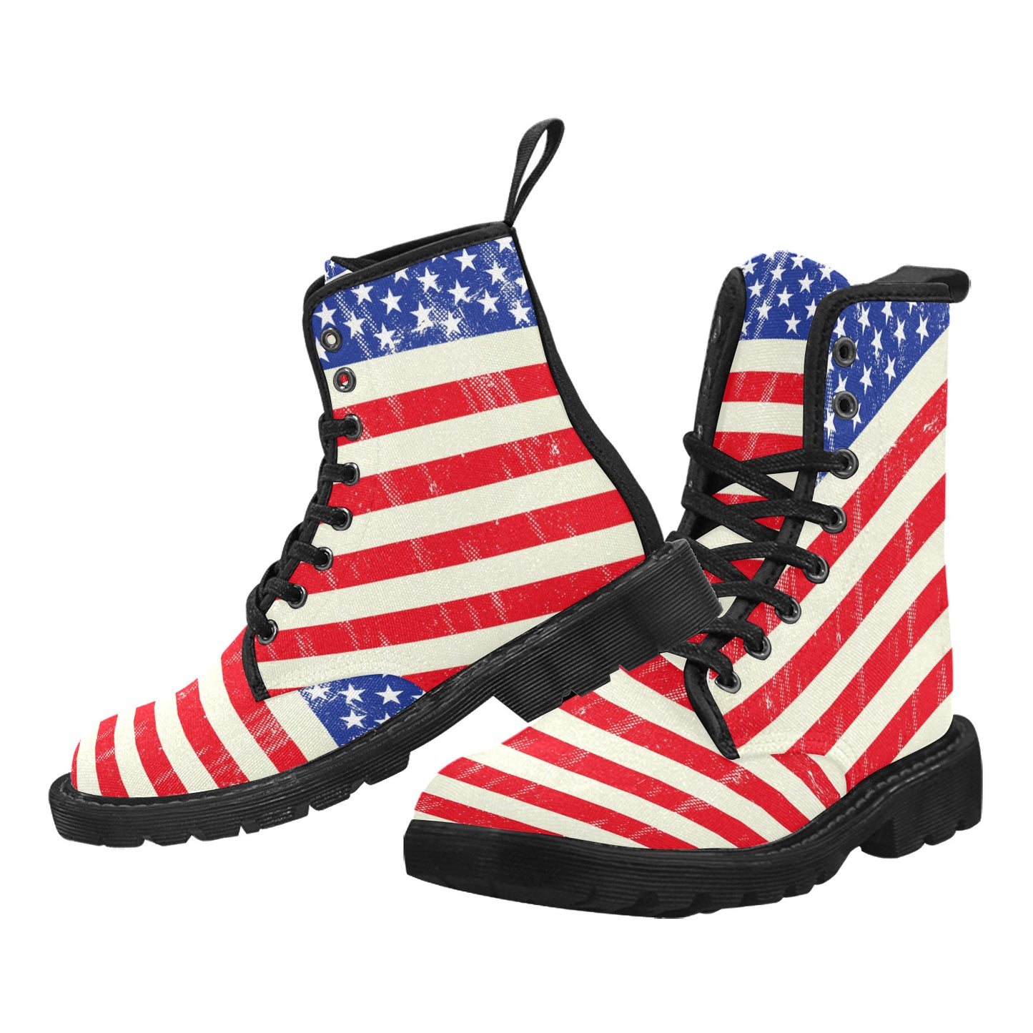 Women's Lace Up Canvas Boots - "Americana" - Premium Canvas Boots from Concordia Style Boutique - Just $77.28! Shop now at Concordia Style Boutique