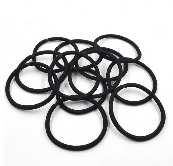 100 Pcs Black Elastic Hair Bands- Ponytail Holder- Head Rope Ties - Hats Hair Styling Kid and Girl Accessories- Scrunchie - Concordia Style Boutique