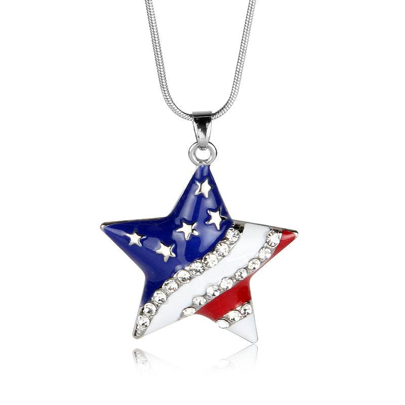 American Flag Heart & Star Necklace - Concordia Style Boutique
