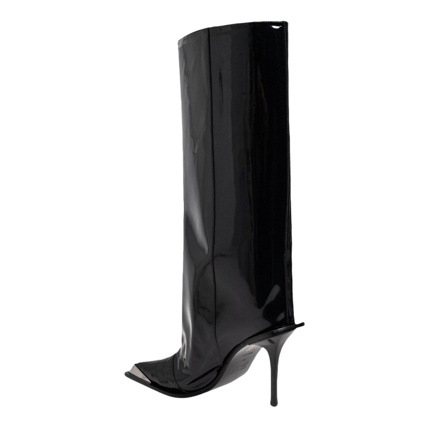 Women's Straight Leg Boots with metal iron toe- Medium length high-heeled boots - Concordia Style Boutique