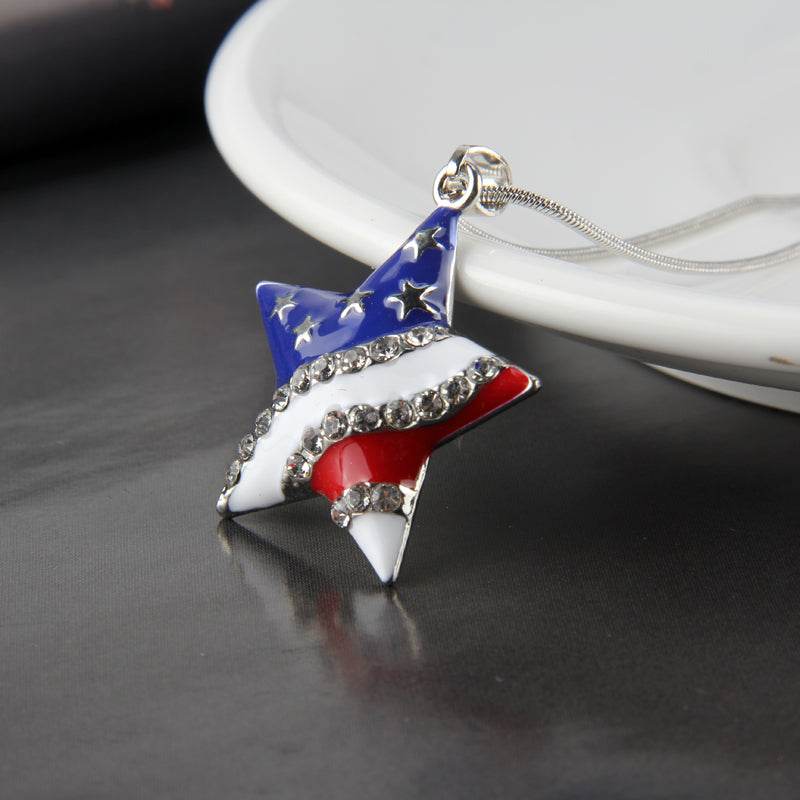 American Flag Heart & Star Necklace - Concordia Style Boutique