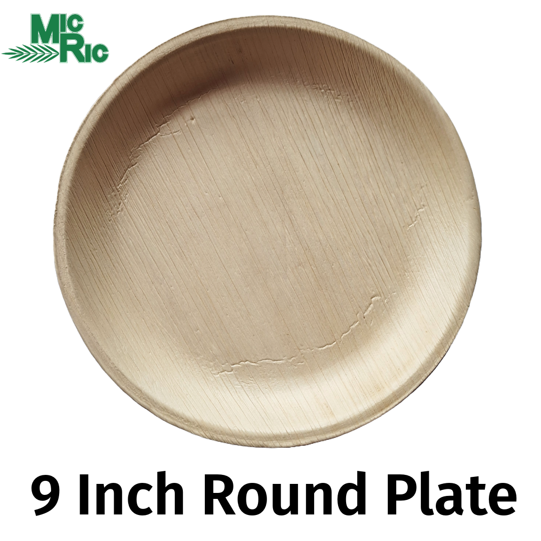 9 Inch Round Palm Leaf Plate (300 Pack) Buy By Box 0.39 each