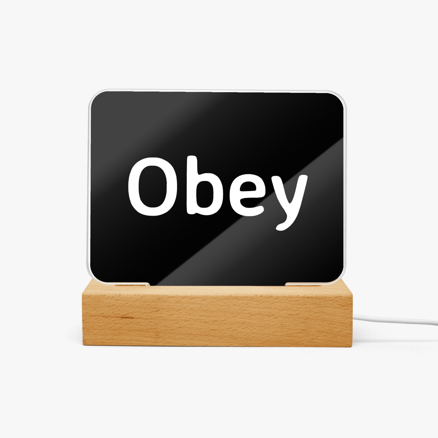 Acrylic Plaque with Stand - "Obey" - Premium Acrylic Plaque from Concordia Style Boutique - Just $12.75! Shop now at Concordia Style Boutique