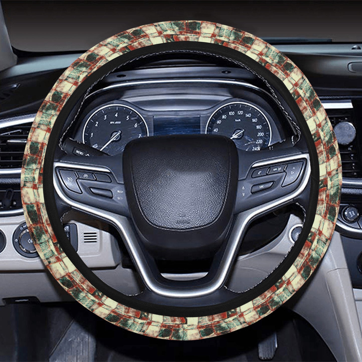 Steering Wheel Cover with Elastic Edge -"Square Dance" - Premium Steering Wheel Cover from Concordia Style Boutique - Just $17.12! Shop now at Concordia Style Boutique