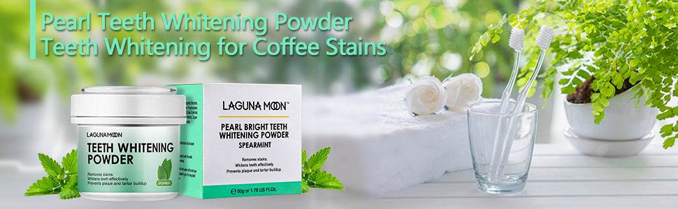 Teeth Whitening Powder, 50 g Bright Pearl Spearmint Flavor and Charcoal - Natural Teeth Whitening, Teeth Polish & Teeth Stain Remover - Alternative to Toothpaste, Tooth Powder for Sensitive Teeth & Freshens Breath - Concordia Style Boutique
