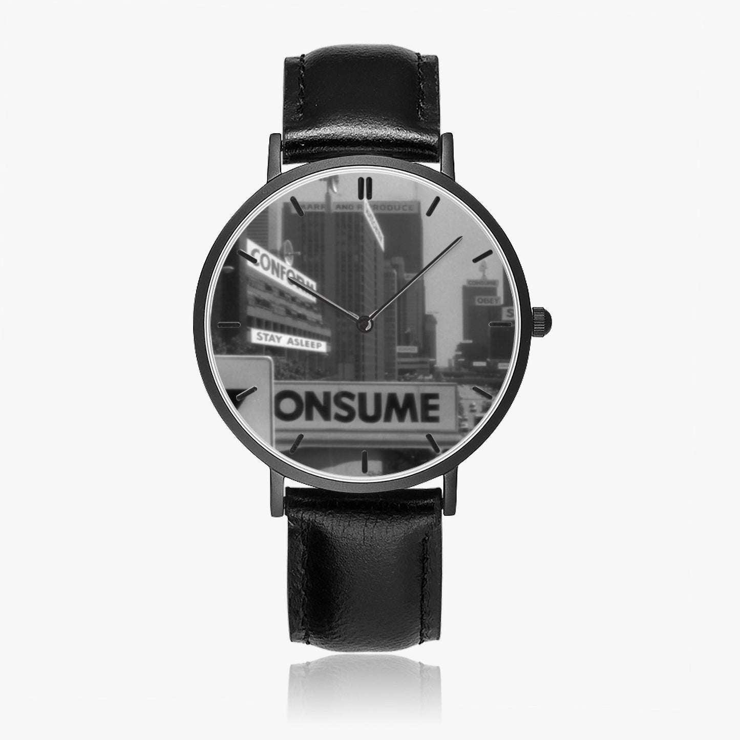 Ultra-Thin Leather Strap Quartz Watch -"They Live" - Unisex - Premium Leather Strap Watches from Concordia Style Boutique - Just $41.25! Shop now at Concordia Style Boutique