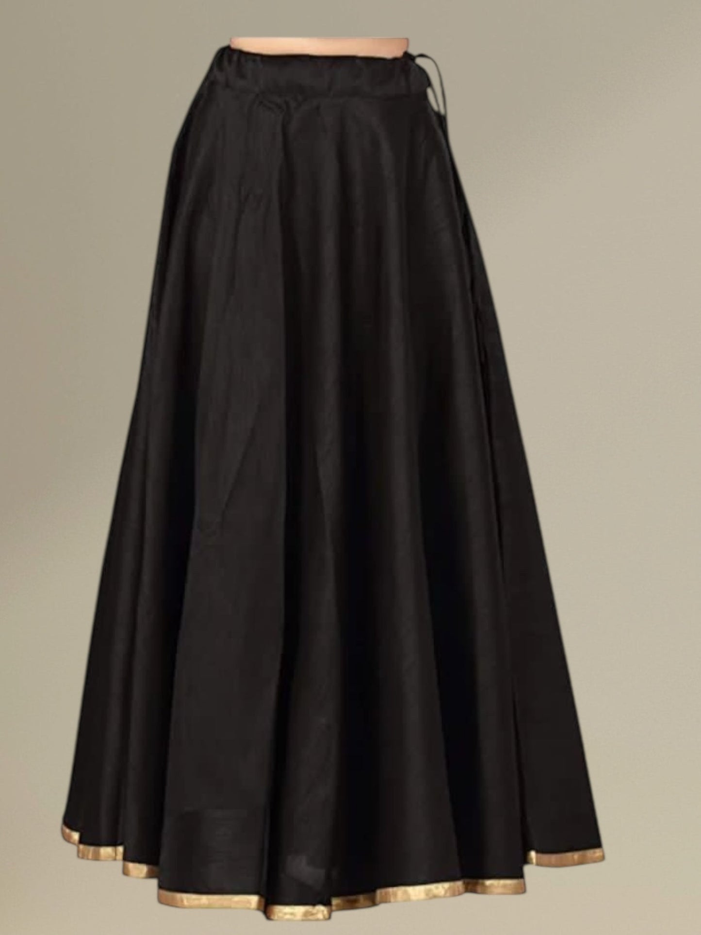 Black silk lehenga skirt