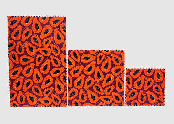Beeswax Food Wrap - Purple Papaya Print - Concordia Style Boutique