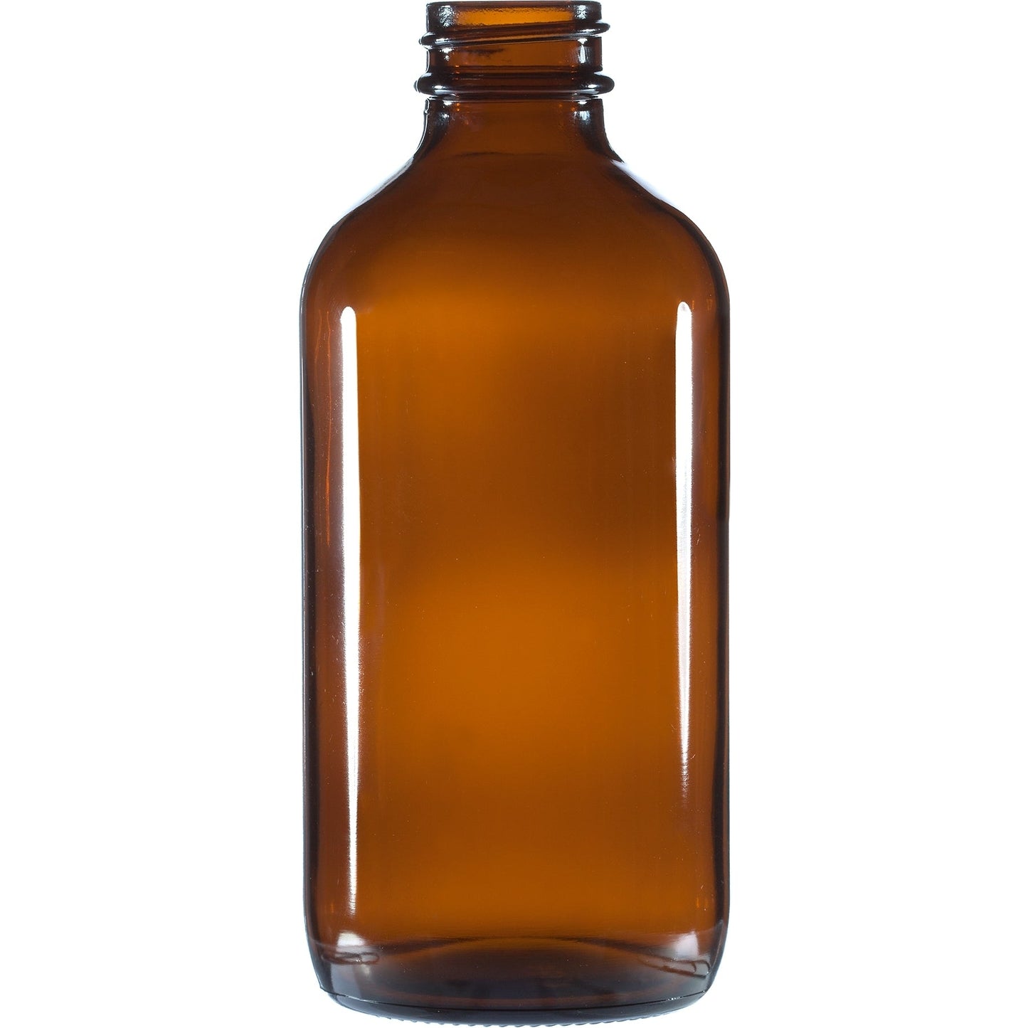 Amber Boston Round Bottles - 8 oz