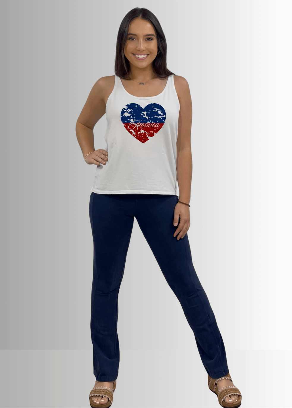 America Heart Graphic Premium Cotton Tank - Concordia Style Boutique