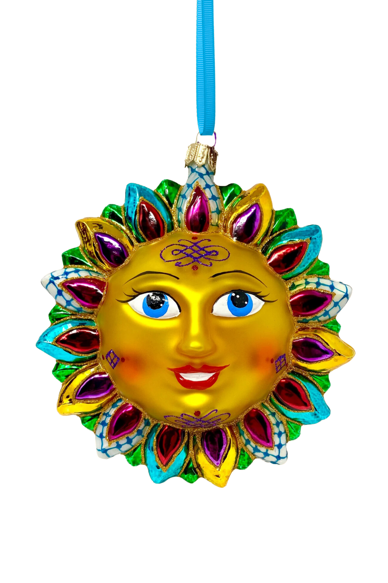 Aztec Sun Glass Ornament (RPG)