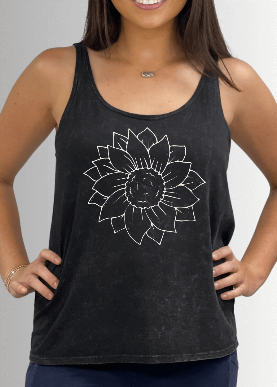 A Simple Flower Graphic Premium USA Made Cotton Tank Top - Concordia Style Boutique