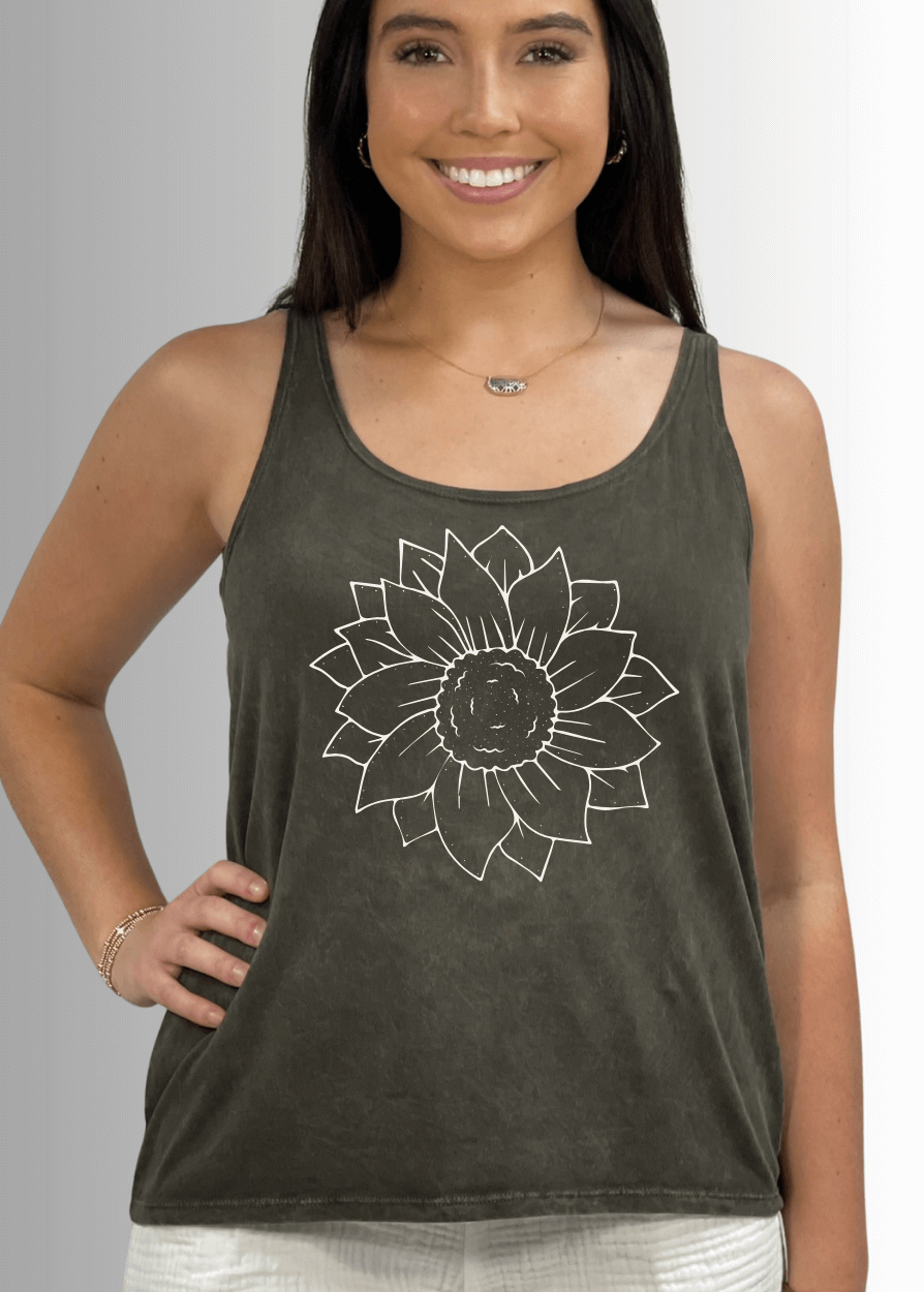 A Simple Flower Graphic Premium USA Made Cotton Tank Top - Concordia Style Boutique