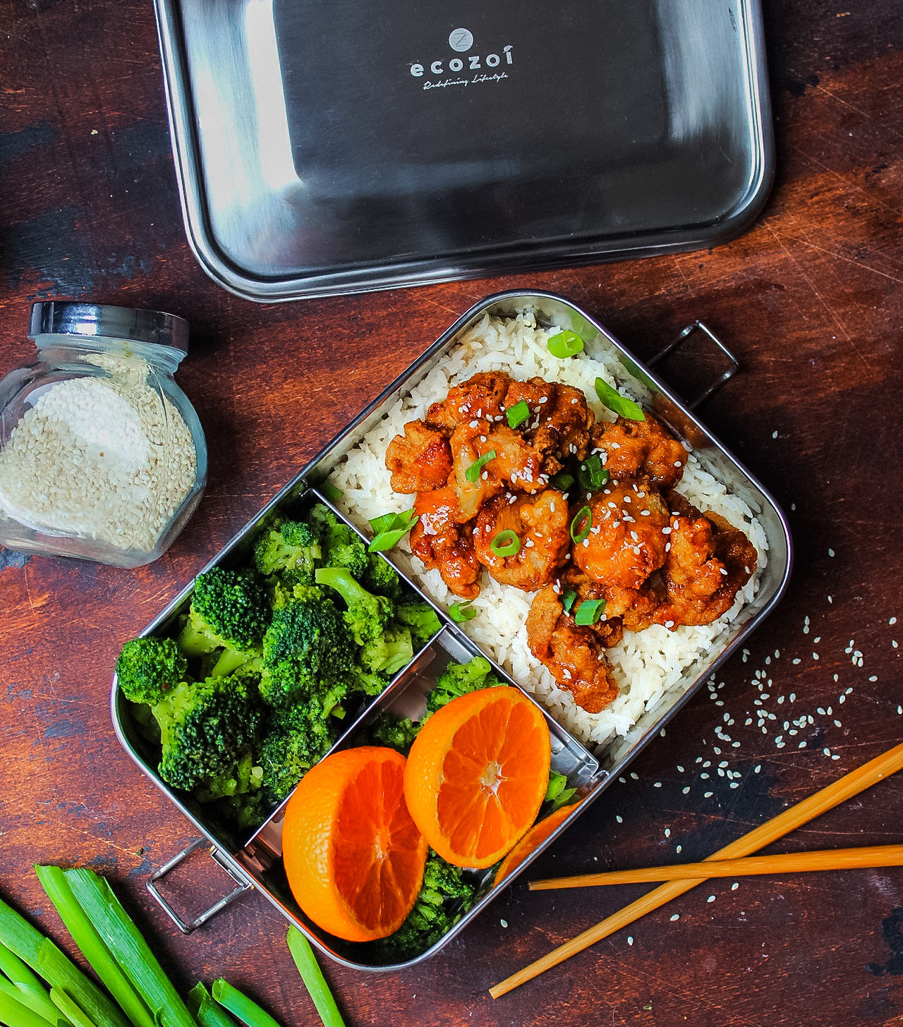 Stainless Steel Lunch Box, 3 Compartment Leak Proof, 50 Oz - Concordia Style Boutique