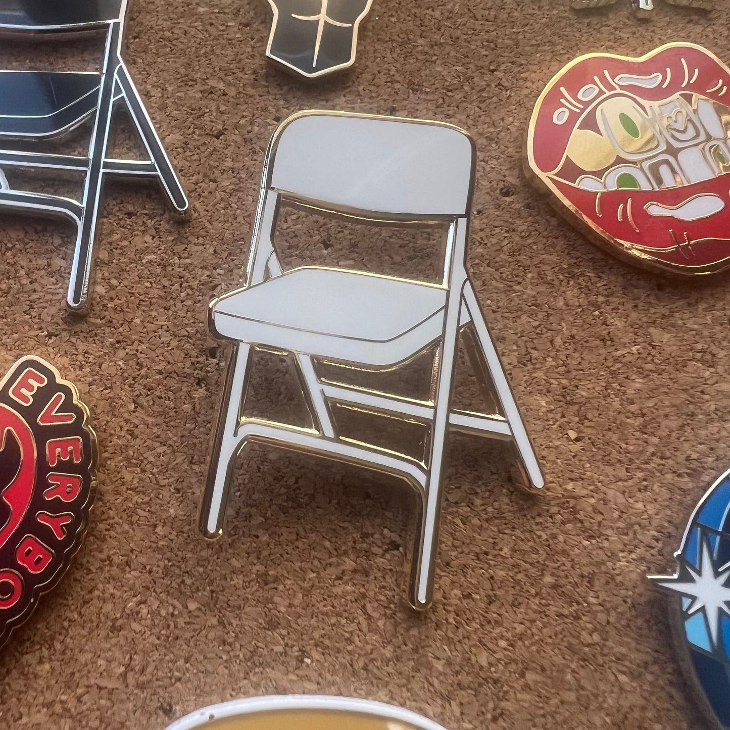 Folding Chair Enamel Pin