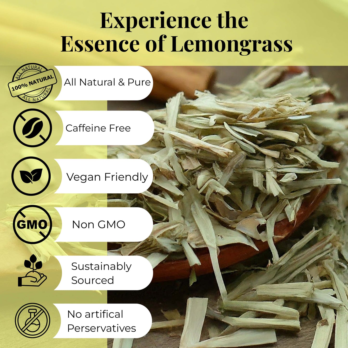 Akshit Dried Lemongrass Leaves | Dried Lemongrass Tea | Loose Leaf Tea | Te De Limon | Lemon Grass Leaves| 2.6 oz I limón césped I Citronnelle Bio Akshit
