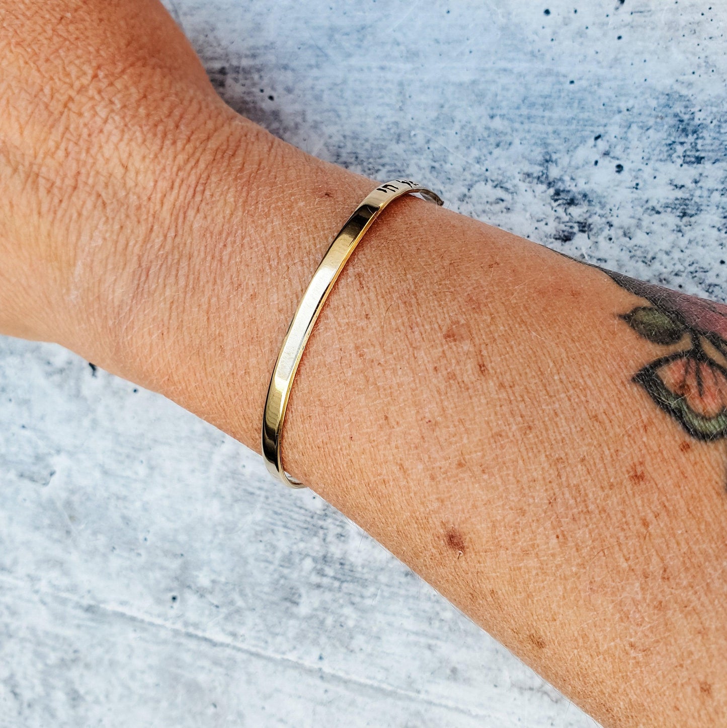 CHAI Hebrew Skinny Cuff Bracelet